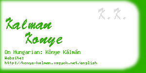 kalman konye business card